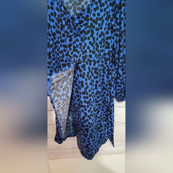 Nwot Ava & Viv royal blue leopard 🐆 💙 faux wrap dress 👗size 1X - Picture 8 of 12